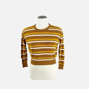Garage Brown & Mustard Yellow Striped Knit Sweater – Size P/S